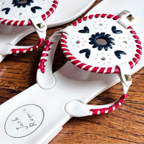 Jack Rogers Georgica Jelly Sandals - Red, White & Blue – Women’s Size 10 - Picture 5 of 7